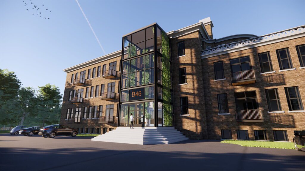 Herbestemming rijksmonument B46 tot expatwoningen.